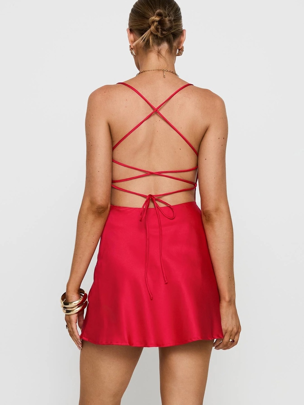 NWT Princess Polly Celena Mini Dress Red Size 0 - Picture 7 of 14